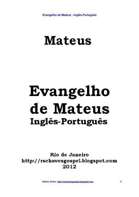 Evangelho de Mateus - Inglês-Português