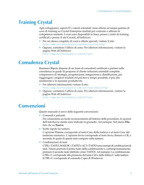 Manuale dell'utente di Crystal Enterprise