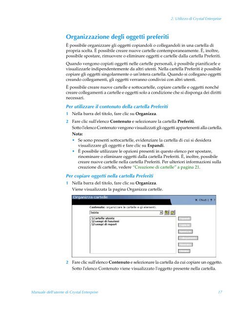 Manuale dell'utente di Crystal Enterprise