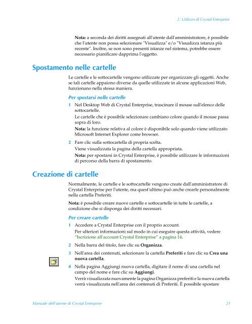 Manuale dell'utente di Crystal Enterprise