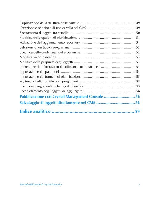 Manuale dell'utente di Crystal Enterprise