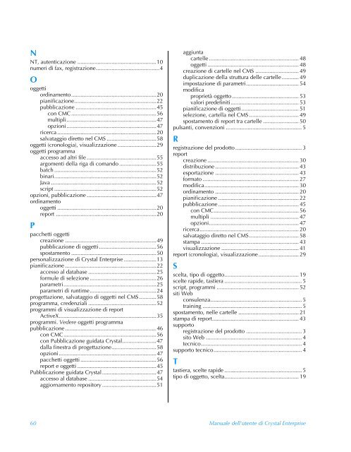 Manuale dell'utente di Crystal Enterprise