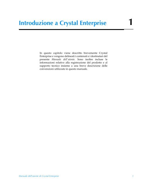 Manuale dell'utente di Crystal Enterprise