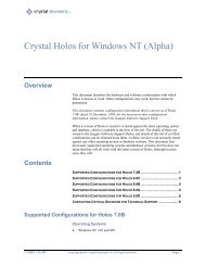 Crystal Holos for Windows NT (Alpha)