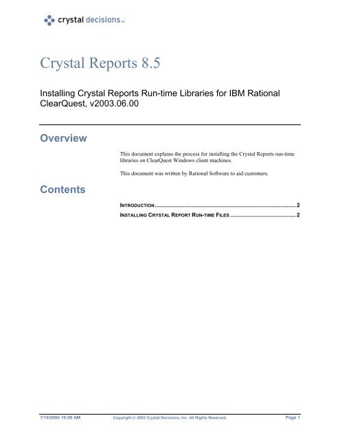 Crystal Reports 8.5 - SAP Developer Network