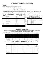 GPA Calculation Worksheet - The College of St. Scholastica