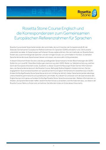 Gemeinsamer Europäischer Referenzrahmen - Rosetta Stone