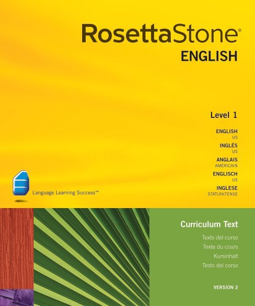 Level 1 Curriculum Text - Rosetta Stone