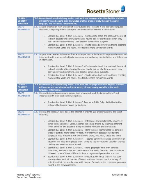 Rosetta Stone Version 3 - Spanish - Detailed Grade K