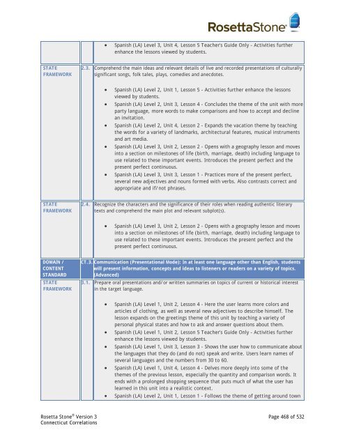 Rosetta Stone Version 3 - Spanish - Detailed Grade K