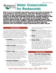 Water Conservation for Restaurants - Resource Venture