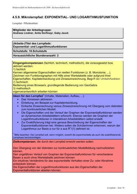 Endbericht (als pdf ca. 12 MB) - Regionales Fachdidaktikzentrum ...