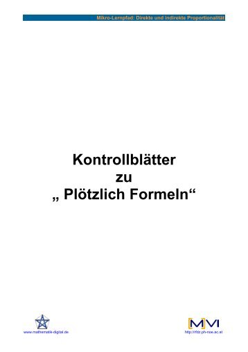 Kontrollblätter Formeln