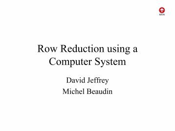 Row Reduction using a Computer System