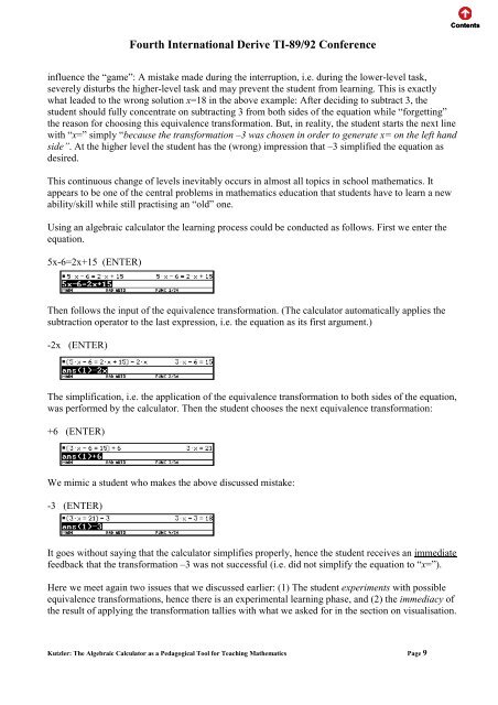 The Algebraic Calculator as a Pedagogical Tool for Teaching ...