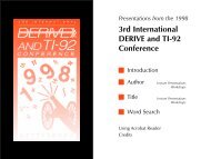 3rd International DERIVE and TI-92 Conference