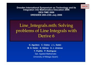 Line_Integrals.mth: Solving problems of Line Integrals with Derive 6