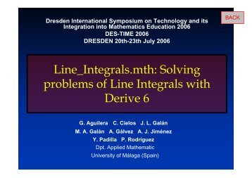 Line_Integrals.mth: Solving problems of Line Integrals with Derive 6