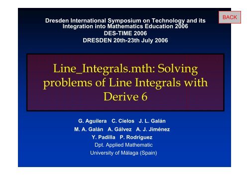 Line_Integrals.mth: Solving problems of Line Integrals with Derive 6