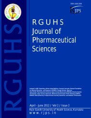 RGUHS Journal of Pharmaceutical Sciences