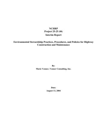 Environmental Stewardship Practices, Procedures, and Policies for ...