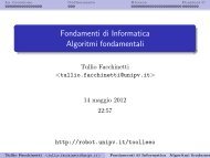 Fondamenti di Informatica Algoritmi fondamentali - Robotica