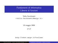 Fondamenti di Informatica Librerie di funzioni - Robotica