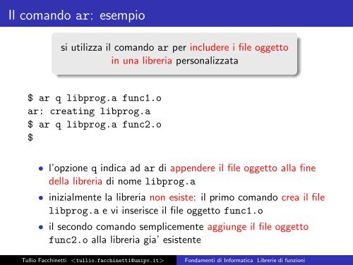 Fondamenti di Informatica Librerie di funzioni - Robotica