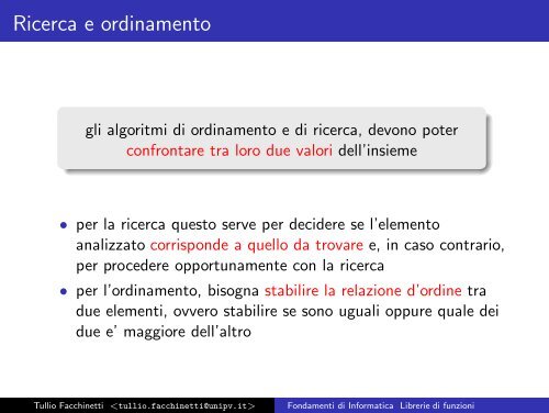 Fondamenti di Informatica Librerie di funzioni - Robotica