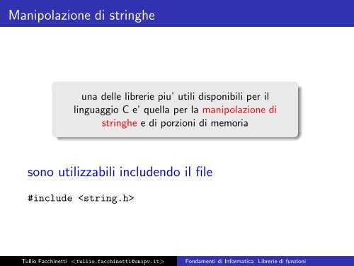 Fondamenti di Informatica Librerie di funzioni - Robotica