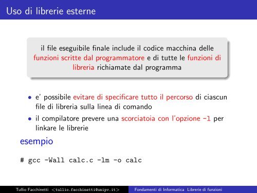 Fondamenti di Informatica Librerie di funzioni - Robotica