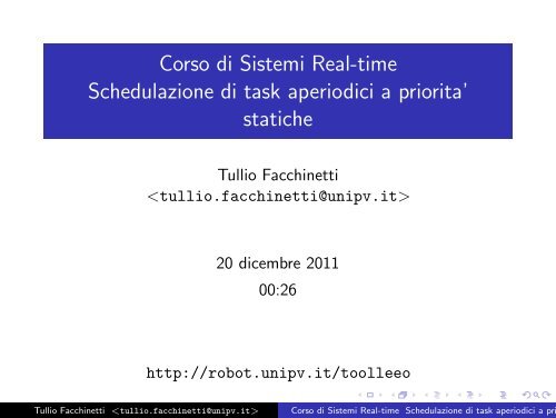 Schedulazione task aperiodici priorita` statiche - Robotica