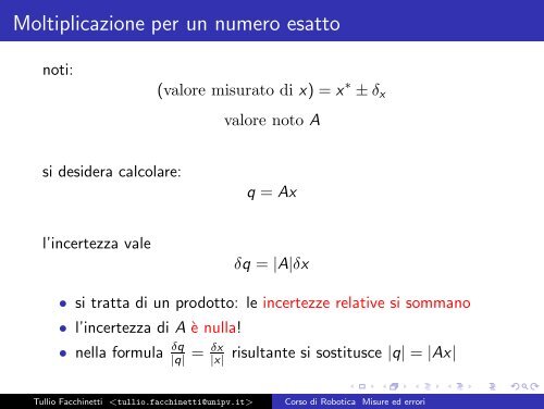 Corso di Robotica Misure ed errori