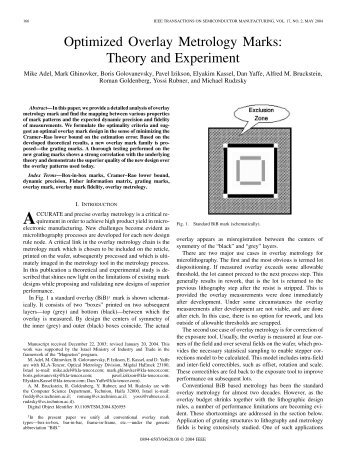 Optimized Overlay Metrology Marks: Theory and ... - IEEE Xplore