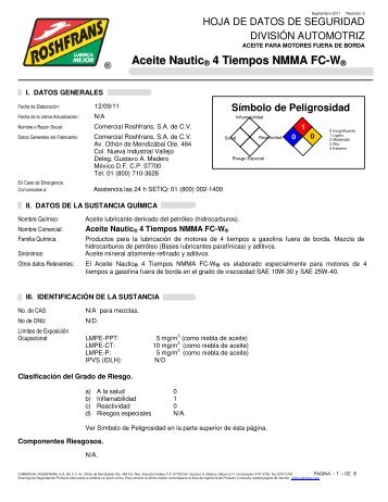 Aceite Nautic ® 4 Tiempos NMMA FC-W - Roshfrans