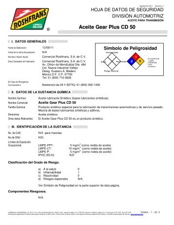 Aceite Gear Plus CD 50 - Roshfrans