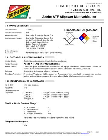 Aceite ATF Allpower Multivehículos - Roshfrans