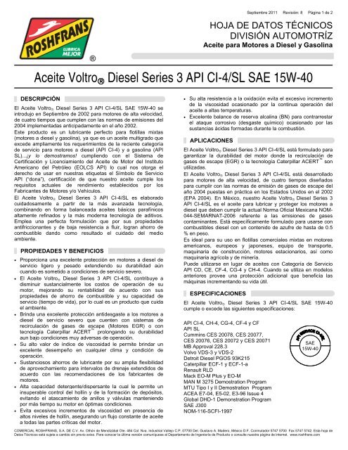 05 HDT VOLTRO CI-4 15W-40 R8 - Roshfrans