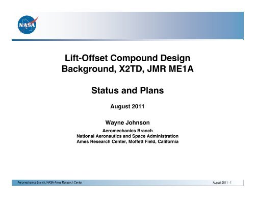 Lift Offset Compound Design Background X2td Jmr Nasa