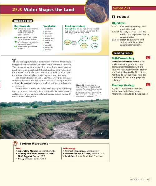 Running Water Erosional And Depositional Landforms