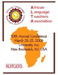 A frican L anguage T eachers A ssociation - Center for African Studies