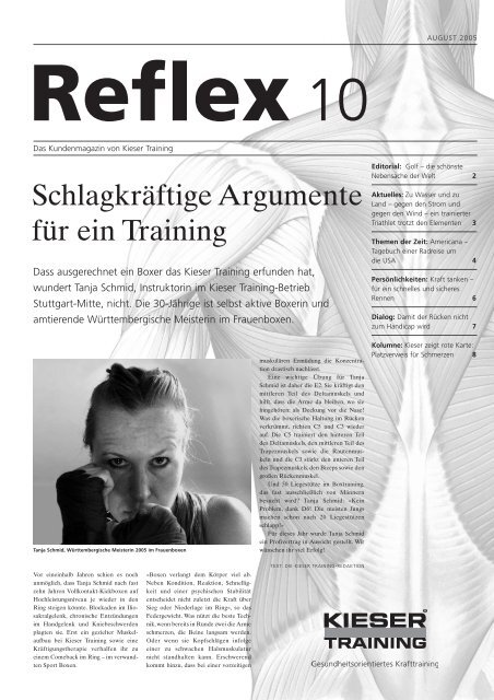 Schlagkräftige Argumente für ein Training - Reflex - Kieser Training