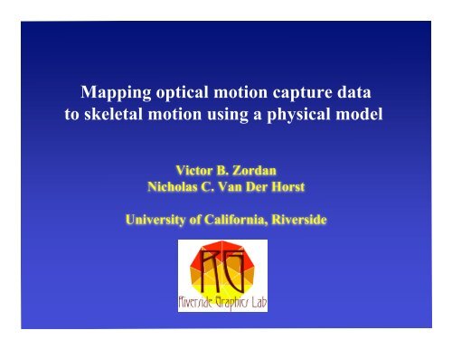 Mapping optical motion capture data to skeletal motion using a ...