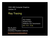 Ray Tracing - University of Southern California