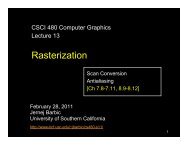 Rasterization - University of Southern California