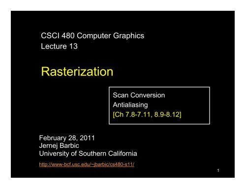 Rasterization - University of Southern California