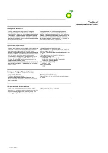 Turbinol / 0700 E - Lubricantes Ryalta