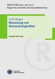 GUV-R 190 - GUV-Regel „Benutzung von Atemschutzgeräten