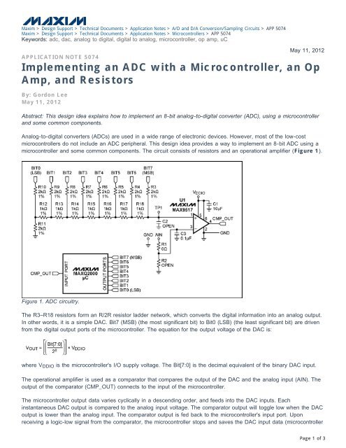 Implementing an ADC with a Microcontroller, an Op Amp ... - EEWeb