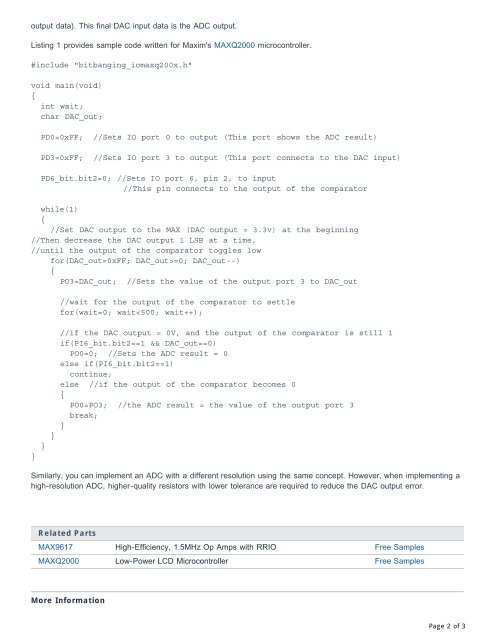 Implementing an ADC with a Microcontroller, an Op Amp ... - EEWeb